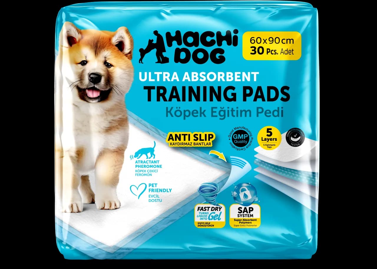 Hachi köpek çiş pedi 60 x 90 cm mavi 30 adet