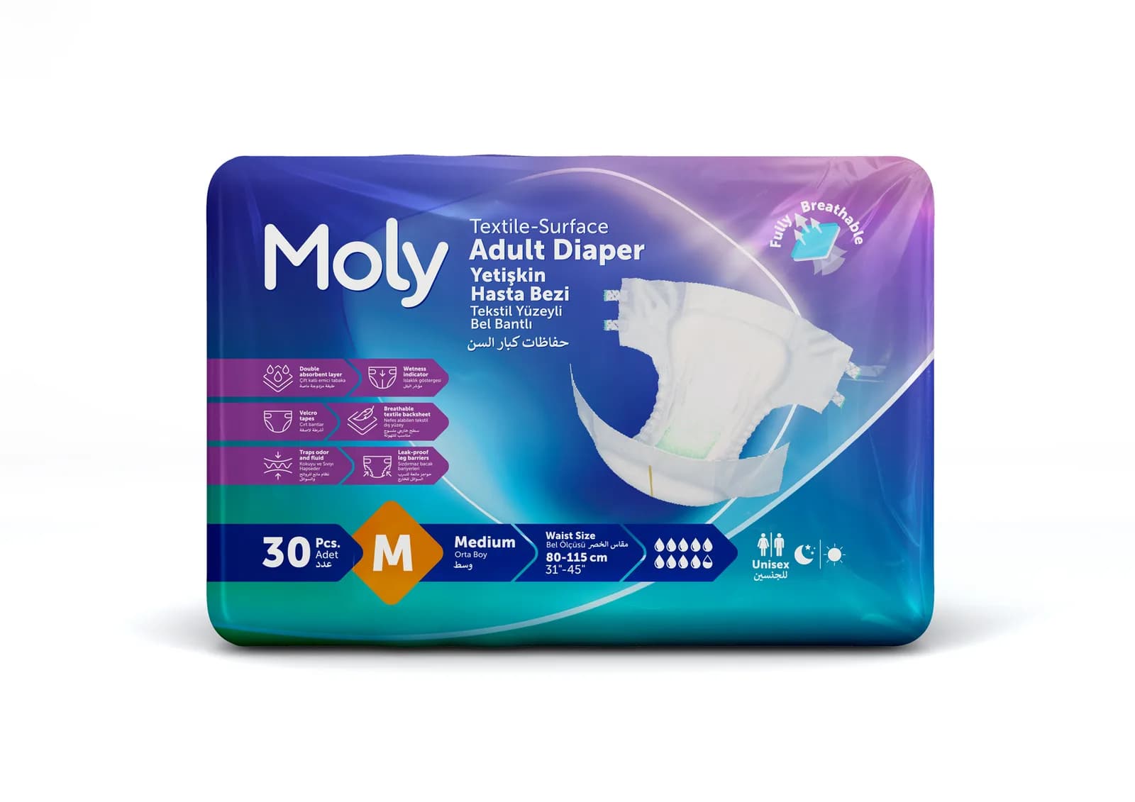 Moly yetişkin bezi M 30 adet